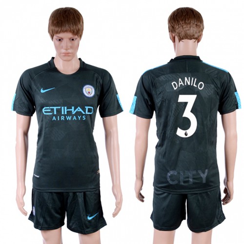 Manchester City #3 Danilo Sec Away Soccer Club Jersey